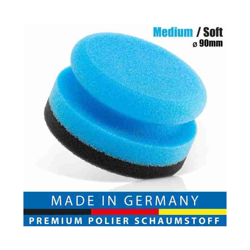 Handpolierschwamm soft mit hartem Griff, blau/schwarz (feinzellig), Ø 90/50mm