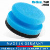 Handpolierschwamm soft mit hartem Griff, blau/schwarz (feinzellig), Ø 90/50mm